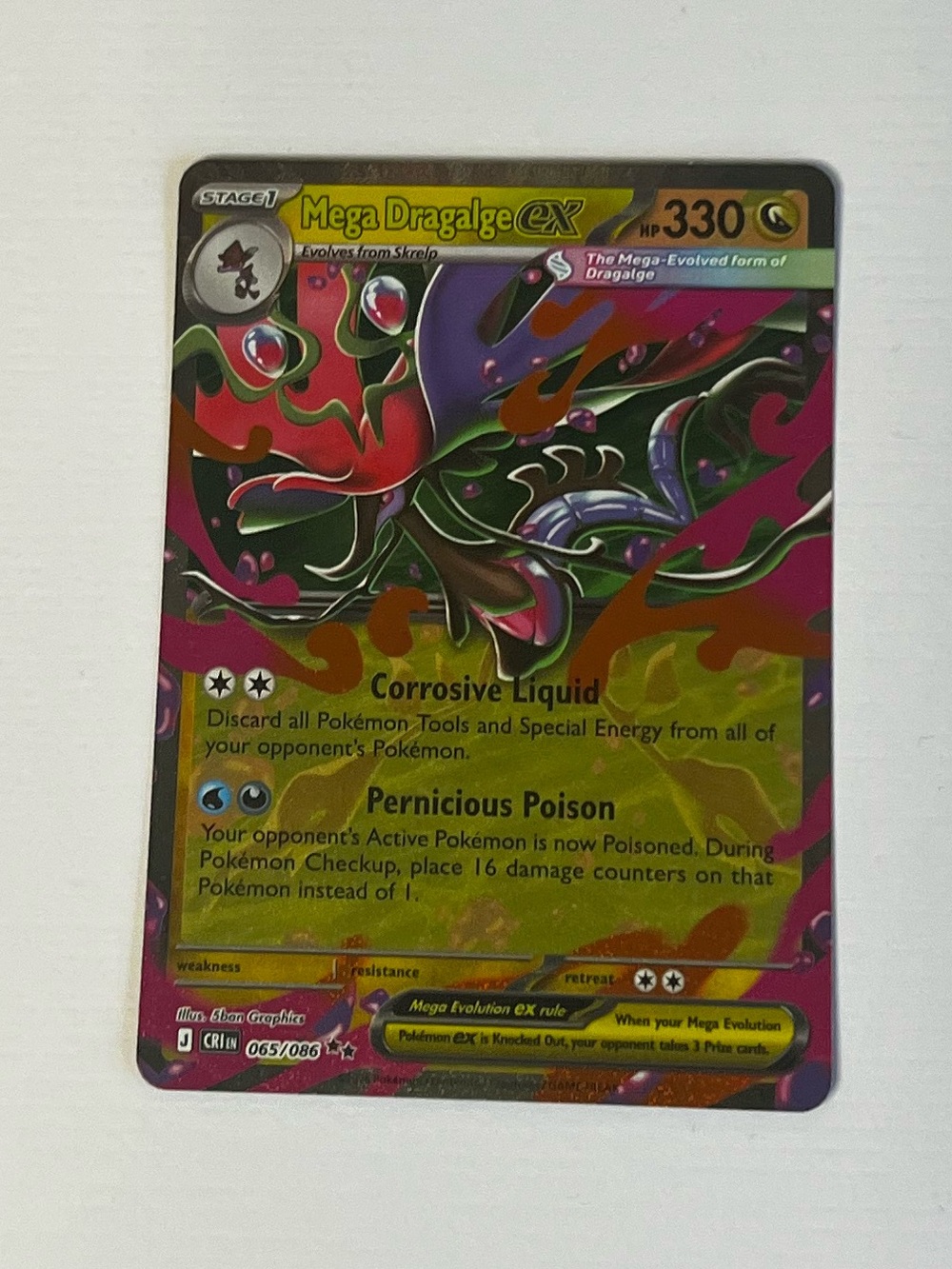 Mega Dragalge ex 065/086 - Chaos Rising Holo Double Rare (Slightly Played)